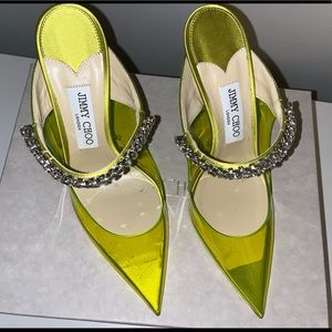 Jimmy Choo Bing 100 crystal strap embellished Mules